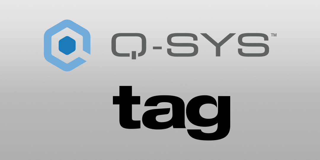 Image text: Q-SYS, tag