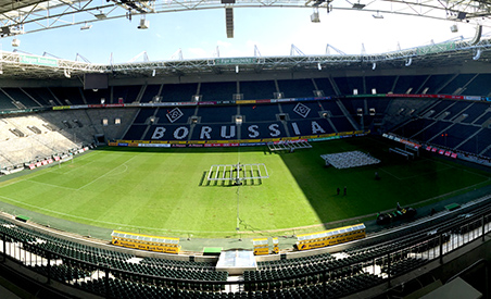 View of Borussia-Park in Germany, which features a robust Q-SYS network AV&C solution