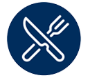 Icon of a knife crossing over a fork