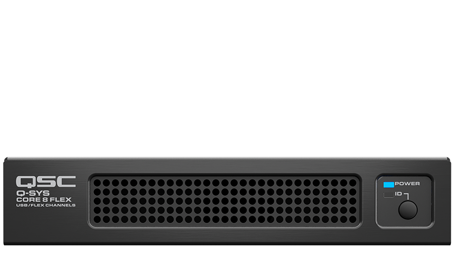 Front view of a Q-SYS Core 8 Flex