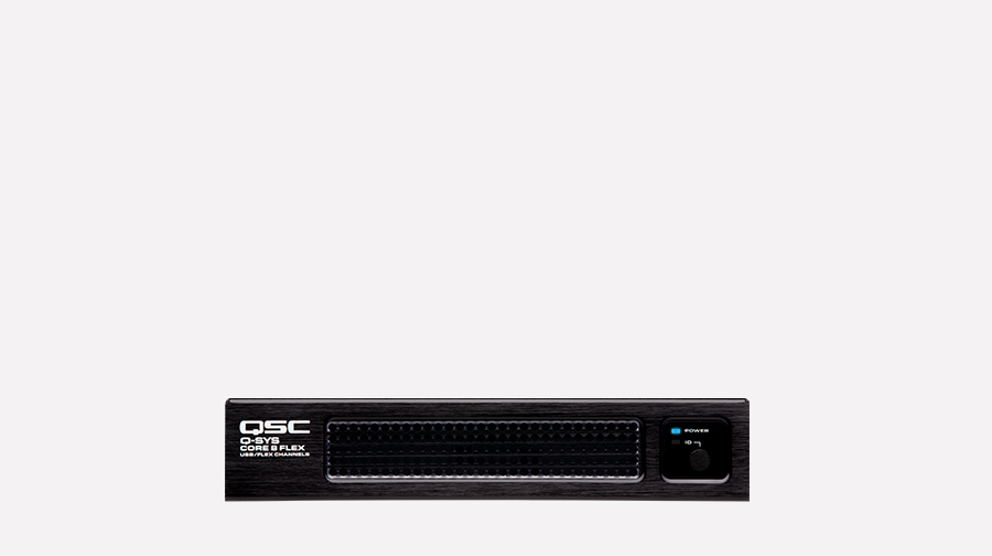Front view of a Q-SYS Core 8 Flex