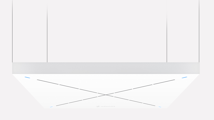 View of a Sennheiser ceiling microphone