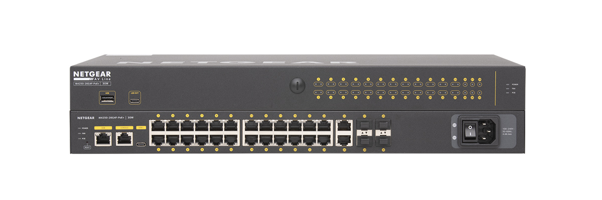 Hero rear view of a NS26-300 Network Switch