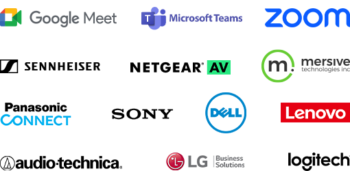 Collection of partner logos that feature Q-SYS integration