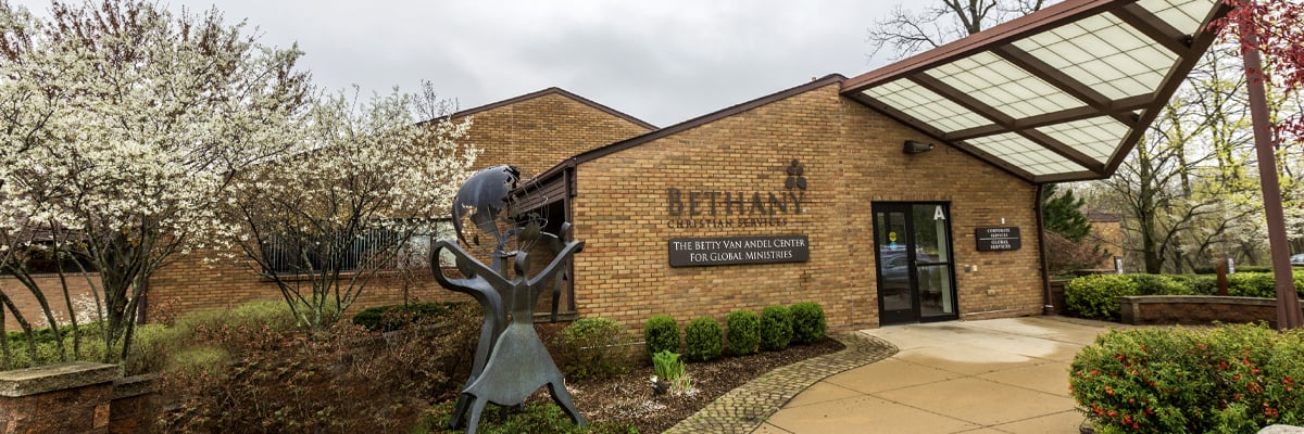 view of the entrance to Bethany Christian Services buidling