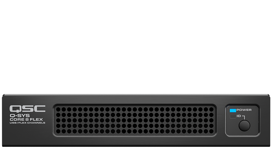 Front view of a Q-SYS Core 8 Flex