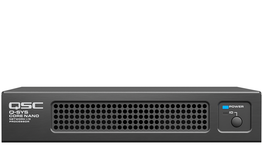 Front view of a Q-SYS Core Nano