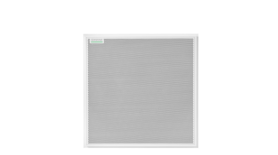 Front view of Shure MXA920 ceiling array microphone