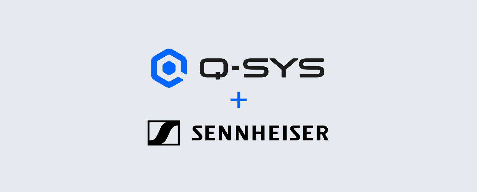 Q-SYS and Sennheiser logos