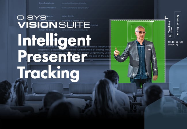 VisionSuite banner showcasing Intelligent Presenter Tracking