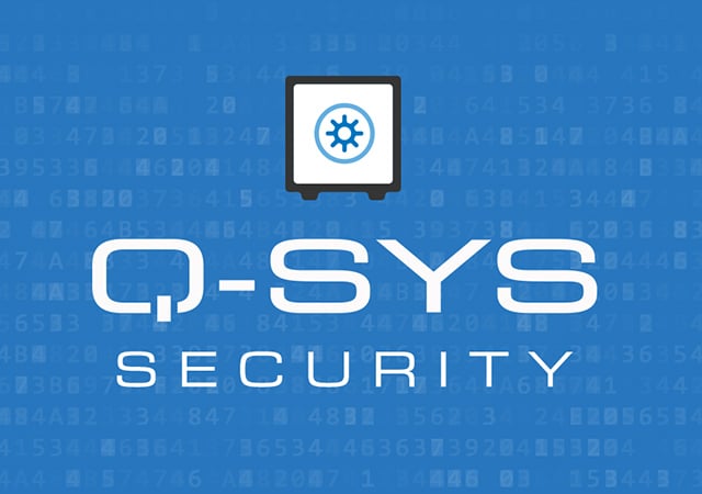 Banner text reads: Q-SYS Security